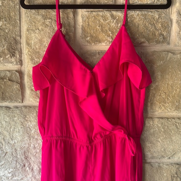 Vibrant Pink Ruffle Romper - Picture 2 of 11